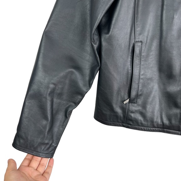 Danier Authentic Black Zip Up Genuine Leather Moto Biker Jacket Women - Picture 7 of 16